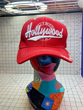 Hollywood Baseball Cap Fashion CA California Adjustable Hat Hip Hop Red